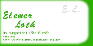 elemer loth business card